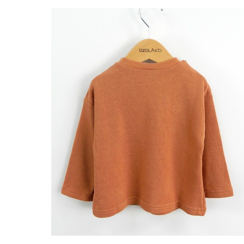 キッズ ロンT 女の子 トップス フリル 長袖 Tシャツ ( 80-130cm)【 Uzuland ウズランド 】 キッズ ベビー おしゃれ かわいい 二次加工 切替 女子 女児 こども服 ベビー服 秋 春 ガールズ ブランド ファッション