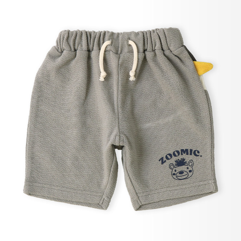 キッズ 5分丈パンツ ハーフパンツ 男の子 女の子 イージーパンツ 【ZOOMIC ズーミック】 ベビー ストレッチ ズボン ボトムス 短パン ジャカード天竺 伸縮 ウエストゴム アニマル 動物 ペンギン くま キャラクター 男児 女児 80 90 95 100 110 120 130