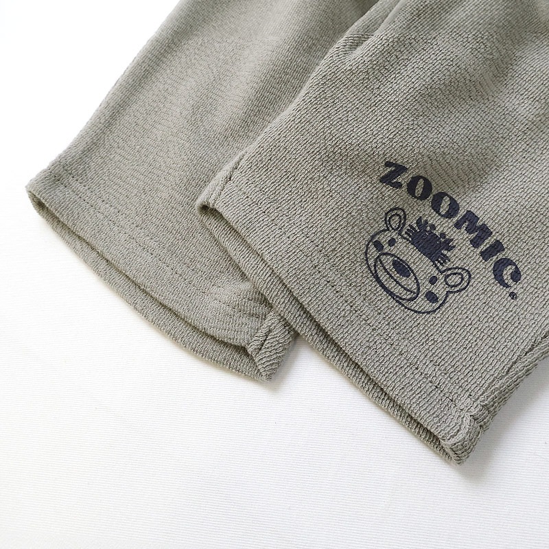 キッズ 5分丈パンツ ハーフパンツ 男の子 女の子 イージーパンツ 【ZOOMIC ズーミック】 ベビー ストレッチ ズボン ボトムス 短パン ジャカード天竺 伸縮 ウエストゴム アニマル 動物 ペンギン くま キャラクター 男児 女児 80 90 95 100 110 120 130