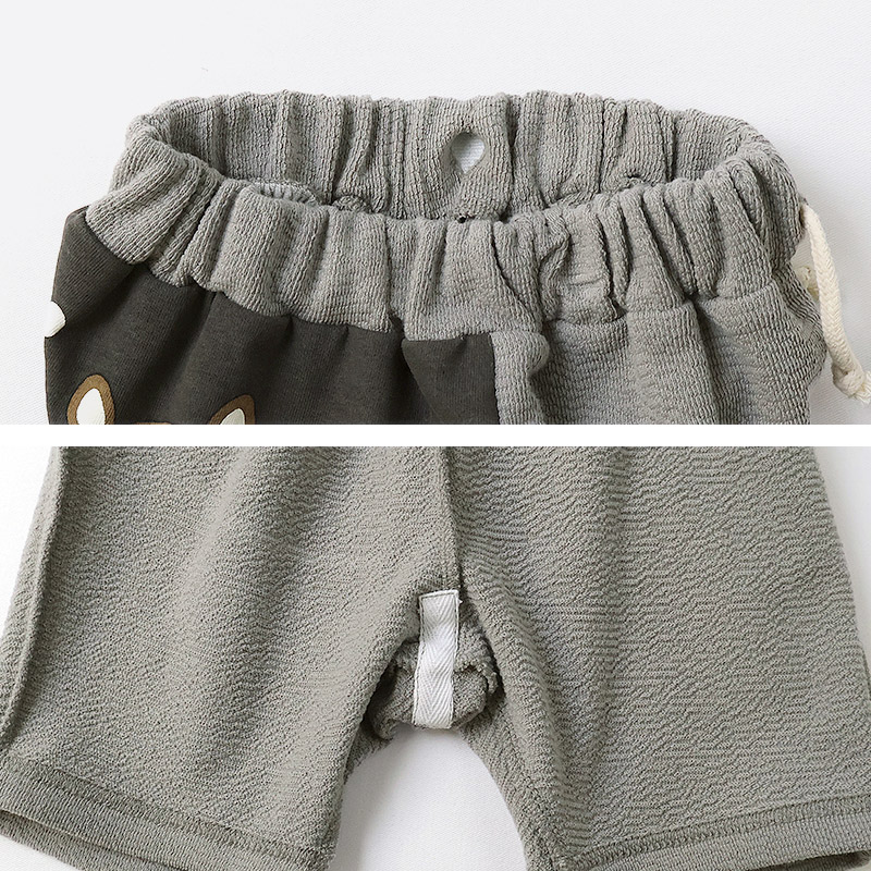 キッズ 5分丈パンツ ハーフパンツ 男の子 女の子 イージーパンツ 【ZOOMIC ズーミック】 ベビー ストレッチ ズボン ボトムス 短パン ジャカード天竺 伸縮 ウエストゴム アニマル 動物 ペンギン くま キャラクター 男児 女児 80 90 95 100 110 120 130