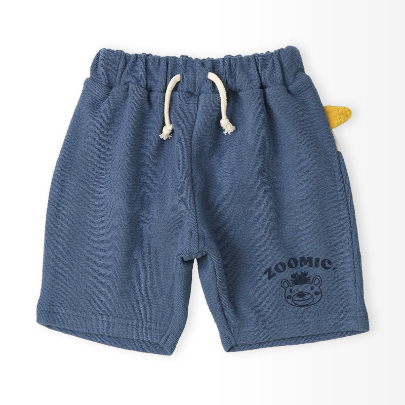 キッズ 5分丈パンツ ハーフパンツ 男の子 女の子 イージーパンツ 【ZOOMIC ズーミック】 ベビー ストレッチ ズボン ボトムス 短パン ジャカード天竺 伸縮 ウエストゴム アニマル 動物 ペンギン くま キャラクター 男児 女児 80 90 95 100 110 120 130