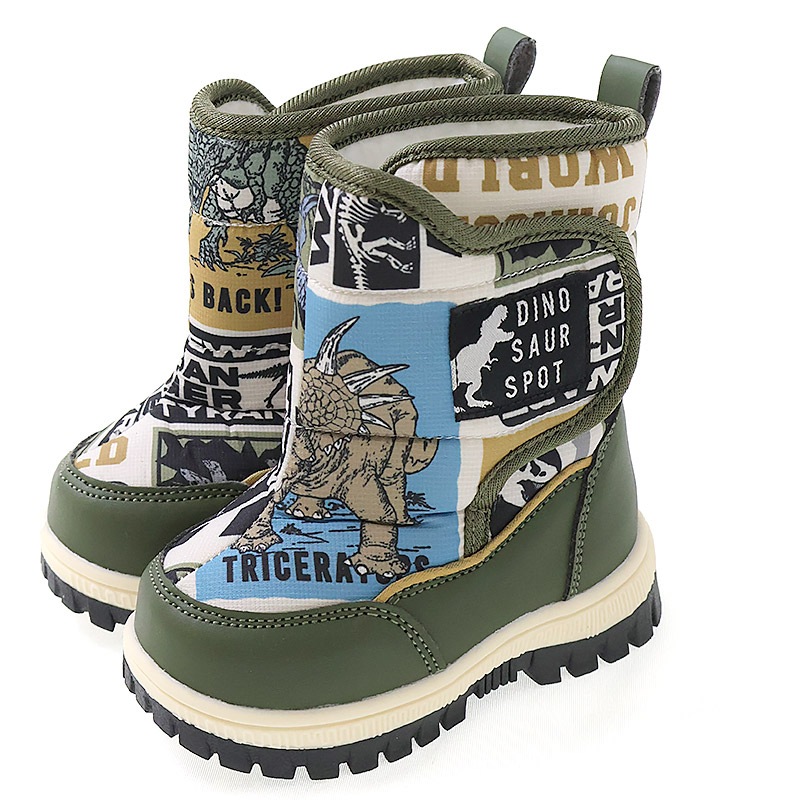 キッズ スノーブーツ 撥水加工 内ボア 長靴 男の子 女の子 【UZULAND GrinLab】 ベビー スノーシューズ 滑り止め レインブーツ チェック 苺 いちご ユニコーン 恐竜 ダイナソー 12 13 14 15 16 雪除け 防寒 保温 通園 通学 雪遊び 外遊び アウトドア 冬