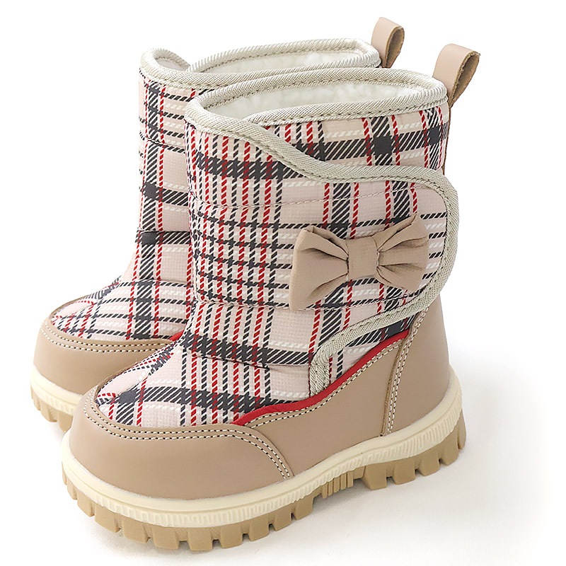 キッズ スノーブーツ 撥水加工 内ボア 長靴 男の子 女の子 【UZULAND GrinLab】 ベビー スノーシューズ 滑り止め レインブーツ チェック 苺 いちご ユニコーン 恐竜 ダイナソー 12 13 14 15 16 雪除け 防寒 保温 通園 通学 雪遊び 外遊び アウトドア 冬