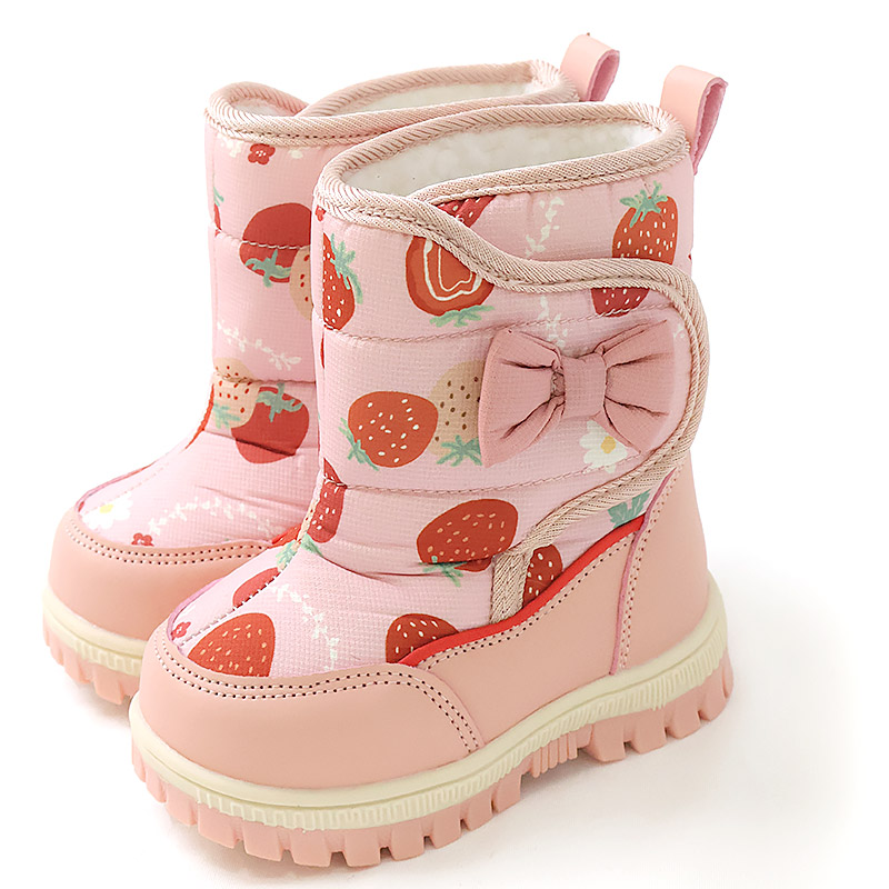 キッズ スノーブーツ 撥水加工 内ボア 長靴 男の子 女の子 【UZULAND GrinLab】 ベビー スノーシューズ 滑り止め レインブーツ チェック 苺 いちご ユニコーン 恐竜 ダイナソー 12 13 14 15 16 雪除け 防寒 保温 通園 通学 雪遊び 外遊び アウトドア 冬