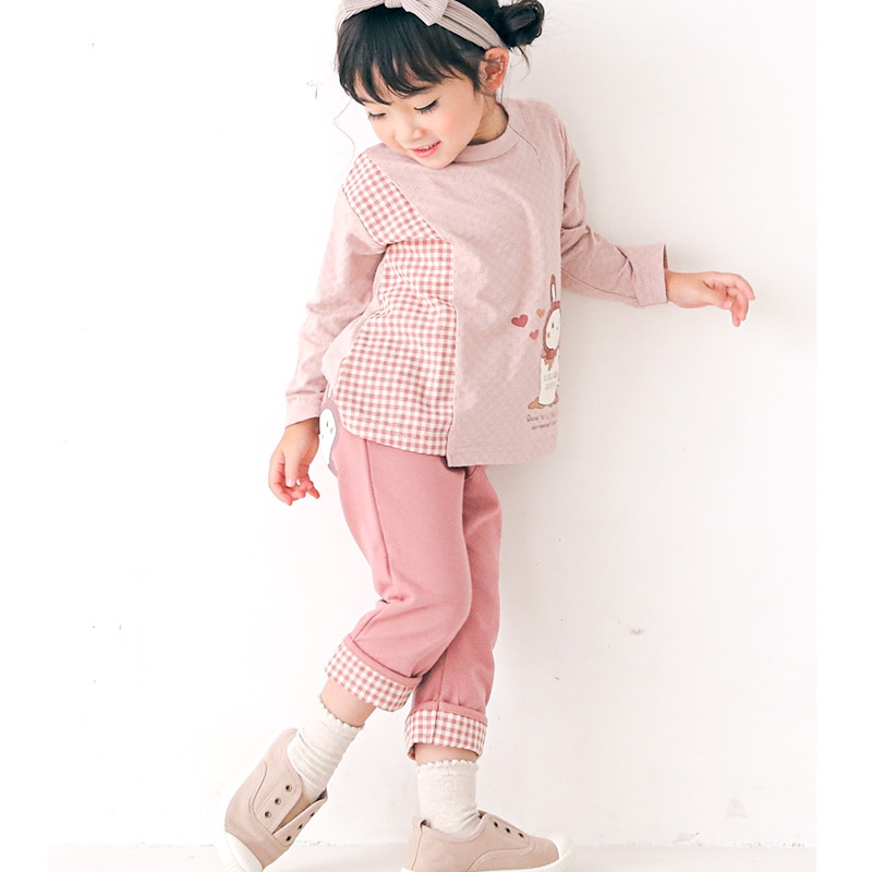 【希少セットアップ】うさと 子ども服　トップスとムササビパンツ 楽天市場】子供服 ボトムス 女の子 うさぎ ポケット 折り曲げ 7
