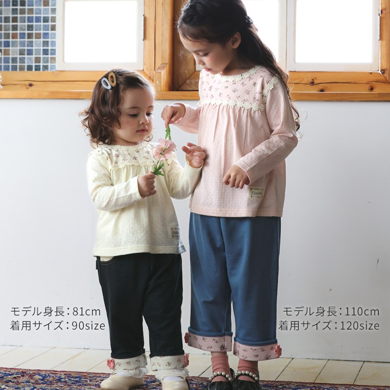 キッズ　トップス・ボトムス・ワンピース・アウター　セット 100cm 110cm ドット柄ダンガリースモッキングワンピース+プリントボディミニ