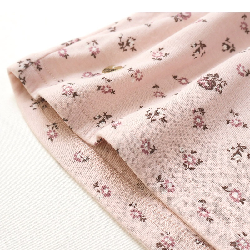 ガールズ ロンT 花柄 レース 切替 長袖 Tシャツ トップス チャーム付き 女の子 キッズ ベビー ( 80-130cm )【 UZULAND ウズランド 】 チュニック ブラウス 重ね着風 ジャカード くすみカラー カットソー ピンク アイボリー 秋物 80cm 90cm 95cm 100cm 110cm 120cm 130cm