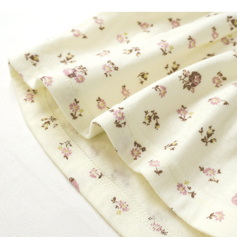 ガールズ ロンT 花柄 レース 切替 長袖 Tシャツ トップス チャーム付き 女の子 キッズ ベビー ( 80-130cm )【 UZULAND ウズランド 】 チュニック ブラウス 重ね着風 ジャカード くすみカラー カットソー ピンク アイボリー 秋物 80cm 90cm 95cm 100cm 110cm 120cm 130cm