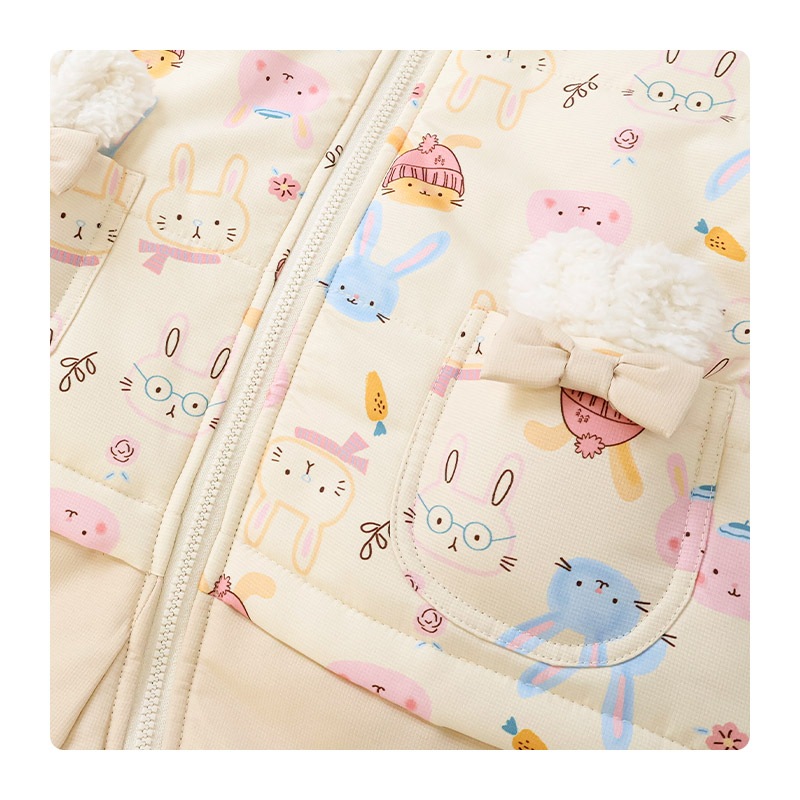 ジャンプスーツ ベビー キッズ 女の子 男の子 中綿入り 防寒 保温 撥水加工 ( 80-100cm ) ファー付き フード アウター ジャケット スノーウェア スキーウェア スノーコンビ つなぎ 雪遊び うさぎ 動物 チェック 花 小花 フラワー ダッフルコート 80cm 90cm 95cm 100cm