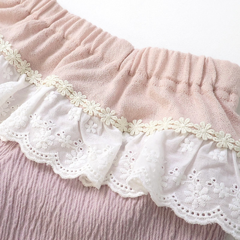 ガールズ ショートパンツ ニット フリル 半ズボン 女の子【UZULAND ウズランド】キッズ ベビー ハーフパンツ ショーパン 短パン ウエストゴム 伸縮 伸びる ストレッチ カジュアル ピンク ベージュ 可愛い かわいい 80 90 95 100 110 120 130