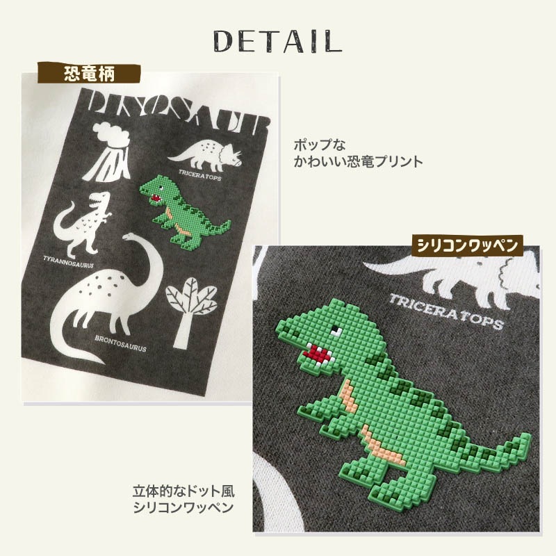 キッズ トレーナー 裏起毛 男の子 恐竜 子供服 長袖 トップス ( 80-130cm )【 GrinLab グリンラボ 】 ボーイズ ダイナソー 冬服 スウェット ベビー服 80 90 95 100 110 120 130 