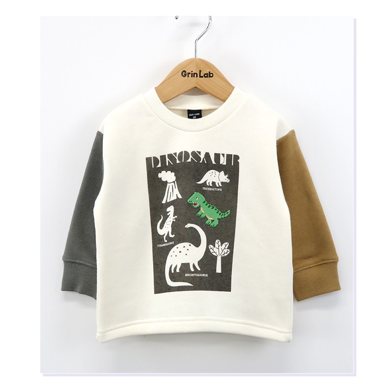 キッズ トレーナー 裏起毛 男の子 恐竜 子供服 長袖 トップス ( 80-130cm )【 GrinLab グリンラボ 】 ボーイズ ダイナソー 冬服 スウェット ベビー服 80 90 95 100 110 120 130 