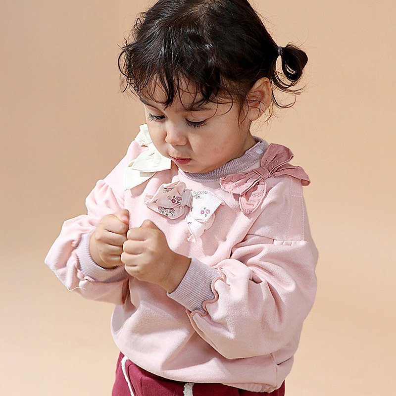 異素材リボン組み合わせトレーナー【Uzulandウズランド】