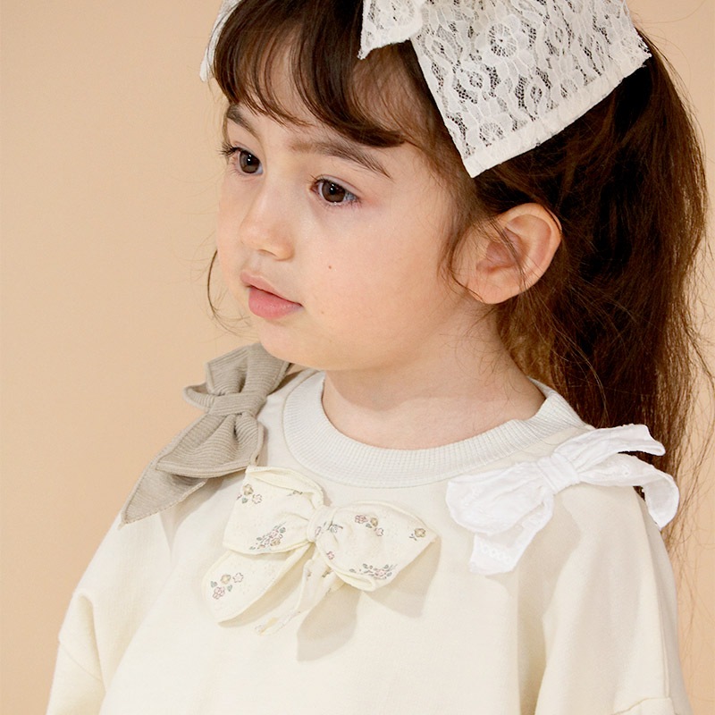 異素材リボン組み合わせトレーナー【Uzulandウズランド】