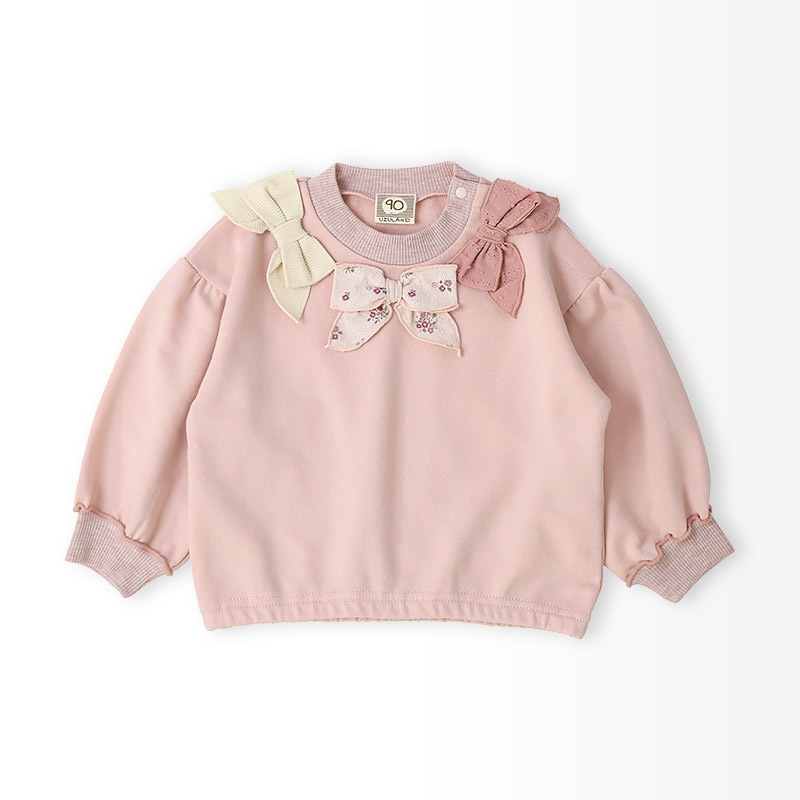 異素材リボン組み合わせトレーナー【Uzulandウズランド】