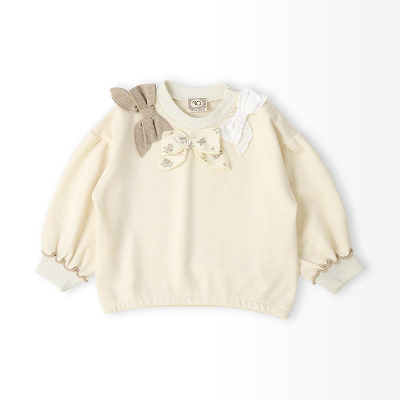 異素材リボン組み合わせトレーナー【Uzulandウズランド】