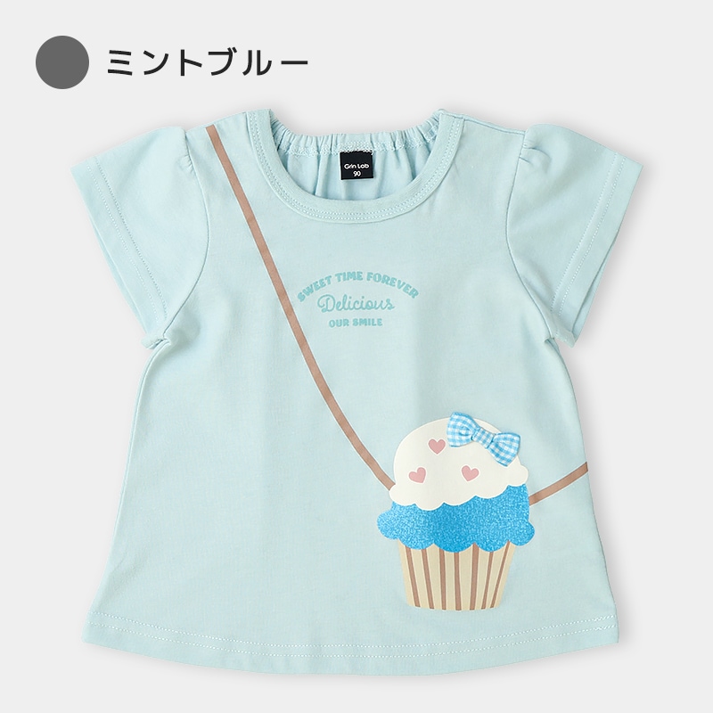 カップケーキデザイン半袖Tシャツ【GrinLab グリンラボ】|80-130cm