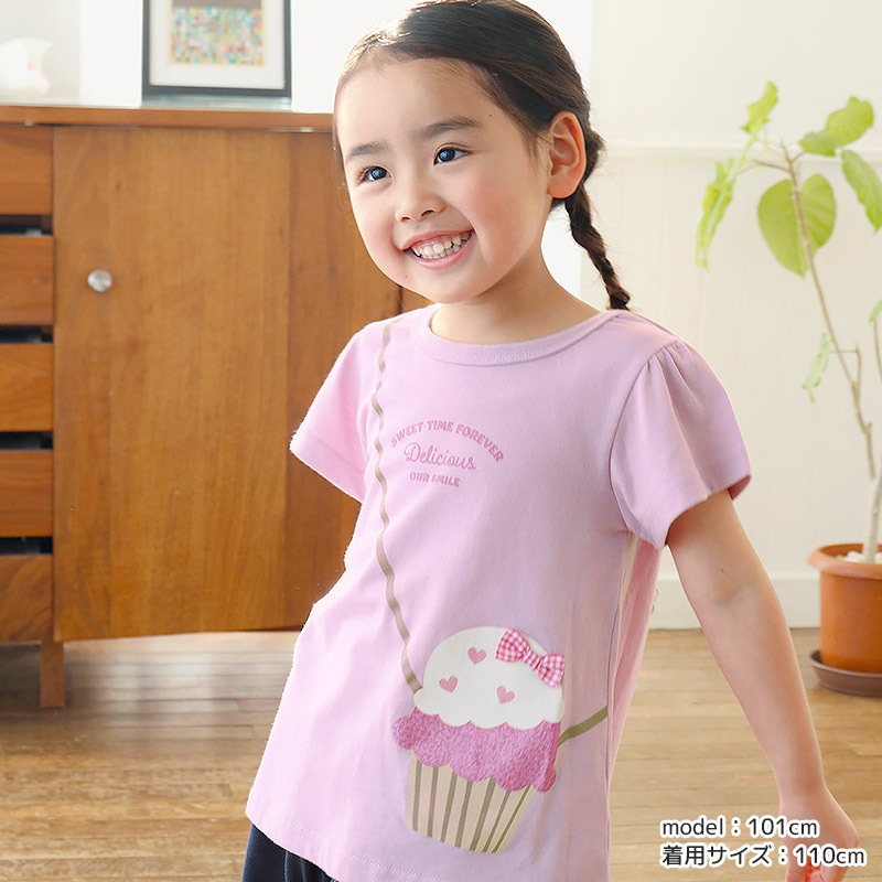 カップケーキデザイン半袖Tシャツ【GrinLab グリンラボ】|80-130cm