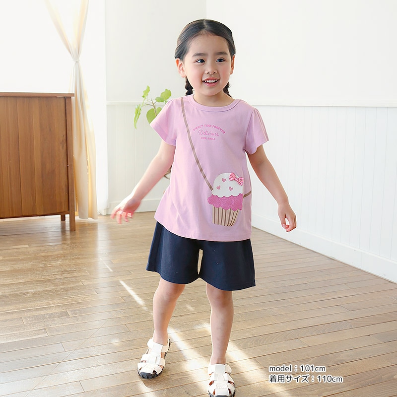 カップケーキデザイン半袖Tシャツ【GrinLab グリンラボ】|80-130cm