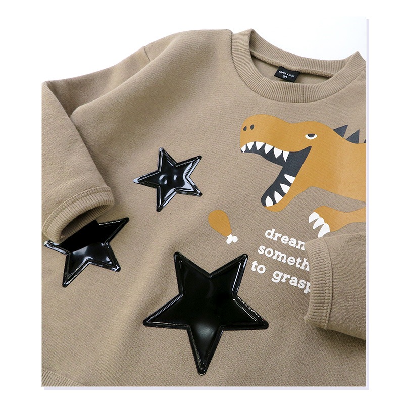 キッズ トレーナー 裏起毛 男の子 恐竜 子供服 長袖 トップス ( 80-130cm )【 GrinLab グリンラボ 】 ボーイズ ダイナソー 冬服 スウェット ベビー服 80 90 95 100 110 120 130 