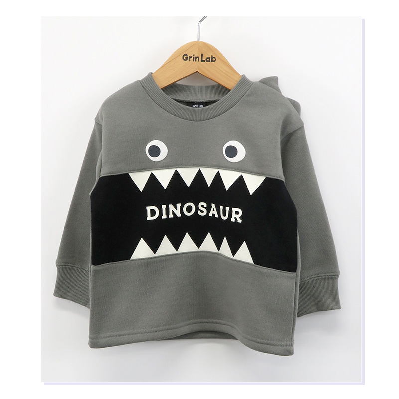 キッズ トレーナー 裏起毛 男の子 恐竜 子供服 長袖 トップス ( 80-130cm )【 GrinLab グリンラボ 】 ボーイズ ダイナソー 冬服 スウェット ベビー服 80 90 95 100 110 120 130 