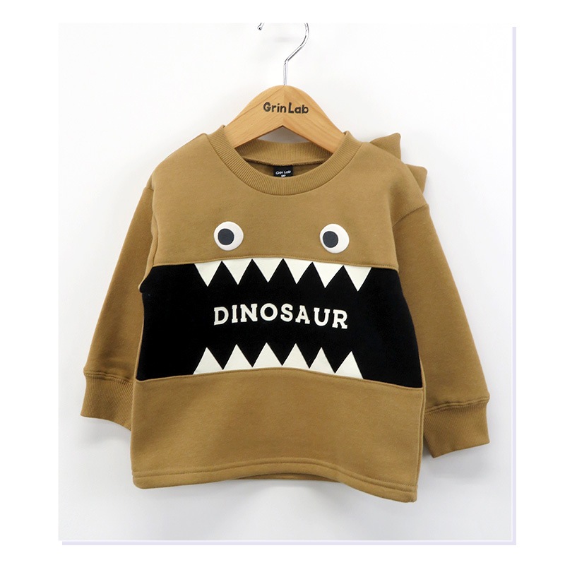キッズ トレーナー 裏起毛 男の子 恐竜 子供服 長袖 トップス ( 80-130cm )【 GrinLab グリンラボ 】 ボーイズ ダイナソー 冬服 スウェット ベビー服 80 90 95 100 110 120 130 