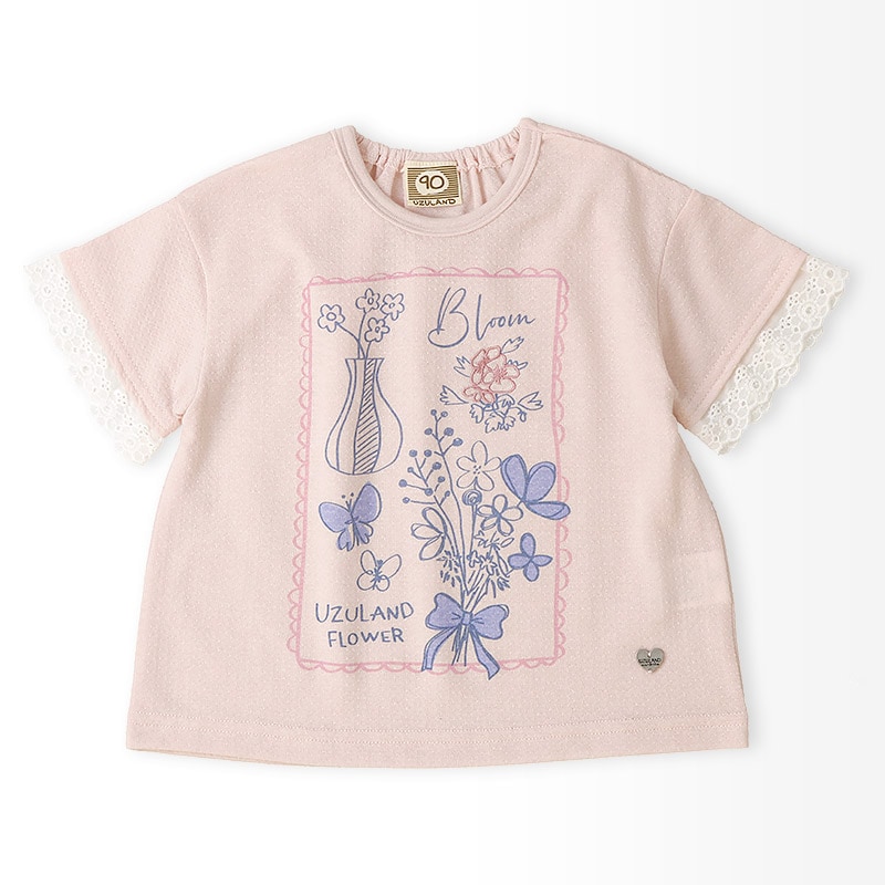 フラワープリント半袖Tシャツ【Uzulandウズランド】