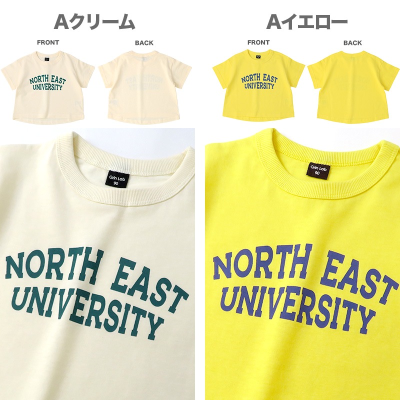 Tシャツ 子供服 キッズ トップス 半袖 男の子 女の子 かき氷 アイス プリント 【 GrinLab グリンラボ 】 ベビー ベビー服 くすみカラー カレッジ シンプル ゆるかわ ペアルック リンクコーデ 80cm 90cm 95cm 100cm 110cm 120cm 130cm 