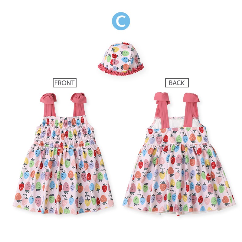【送料無料】水着 セット キッズ 女の子 スイムウェア 2点セット ( 100-130cm ) 子供 スイムキャップ ワンピース水着 OP ガールズ セットアップ 可愛い かわいい 女児 コーディネート スイムセット お揃い リンクコーデ 夏 プール 海 スイミング 海水浴