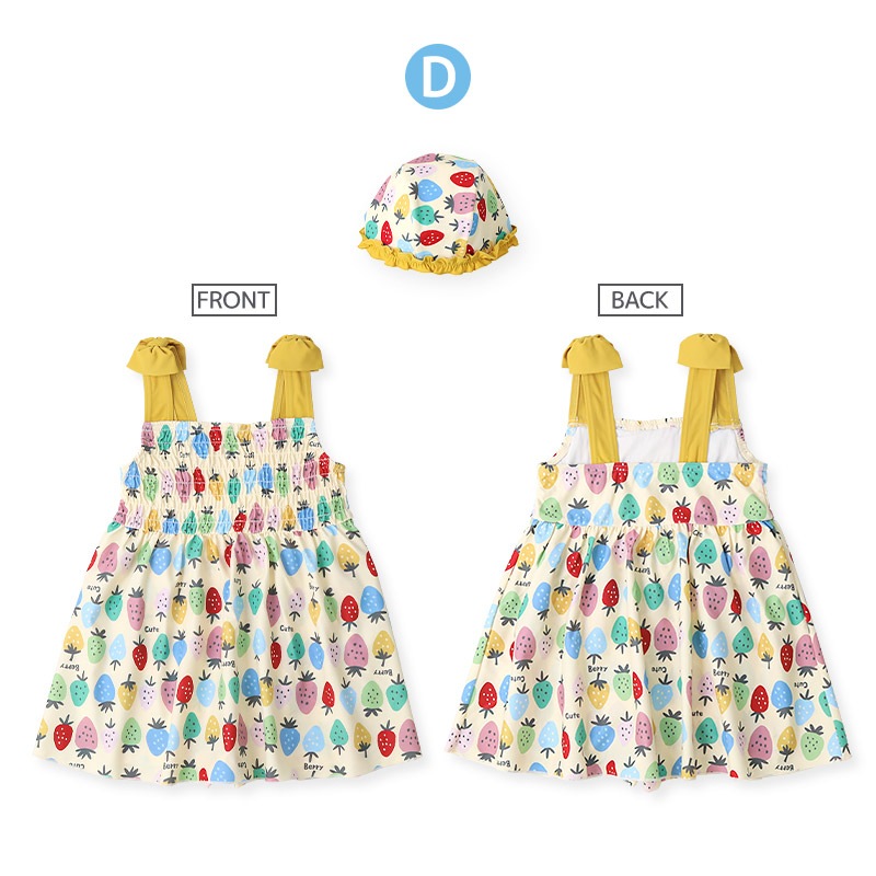 【送料無料】水着 セット キッズ 女の子 スイムウェア 2点セット ( 100-130cm ) 子供 スイムキャップ ワンピース水着 OP ガールズ セットアップ 可愛い かわいい 女児 コーディネート スイムセット お揃い リンクコーデ 夏 プール 海 スイミング 海水浴