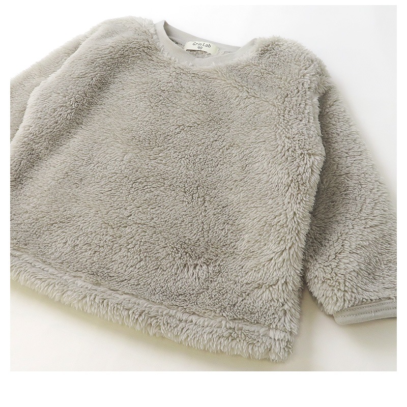 キッズ フリース トレーナー ( 80-130cm) ベビー ふわもこ 無地 長袖 トップス 【 GrinLab 】 80 90 95 100 110 120 130 子供服 プルオーバー マイクロファイバーフリース ボア フリース スウェット 通園 通学