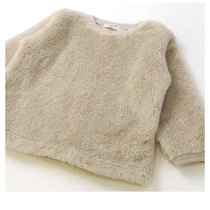 キッズ フリース トレーナー ( 80-130cm) ベビー ふわもこ 無地 長袖 トップス 【 GrinLab 】 80 90 95 100 110 120 130 子供服 プルオーバー マイクロファイバーフリース ボア フリース スウェット 通園 通学