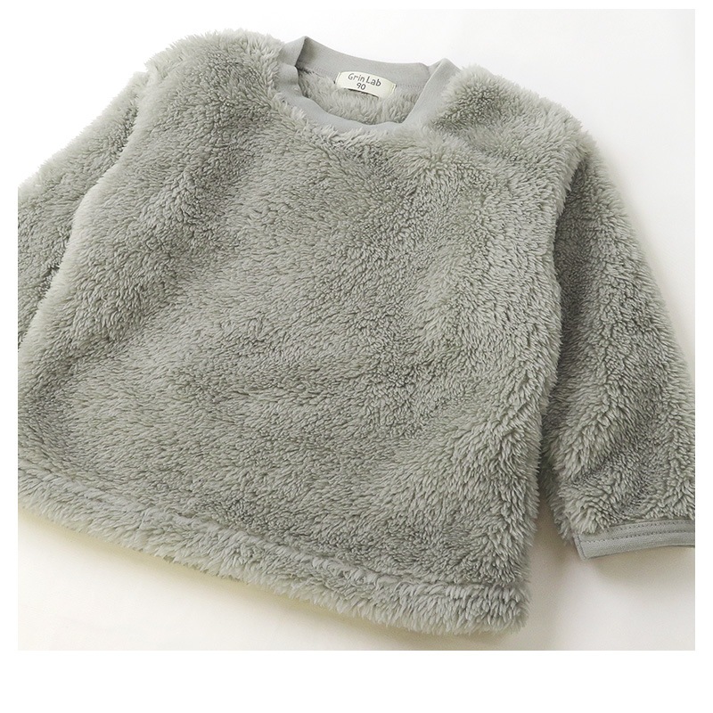 キッズ フリース トレーナー ( 80-130cm) ベビー ふわもこ 無地 長袖 トップス 【 GrinLab 】 80 90 95 100 110 120 130 子供服 プルオーバー マイクロファイバーフリース ボア フリース スウェット 通園 通学