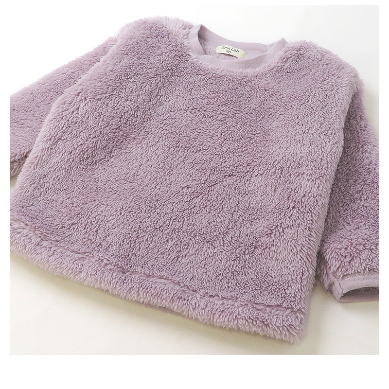 キッズ フリース トレーナー ( 80-130cm) ベビー ふわもこ 無地 長袖 トップス 【 GrinLab 】 80 90 95 100 110 120 130 子供服 プルオーバー マイクロファイバーフリース ボア フリース スウェット 通園 通学