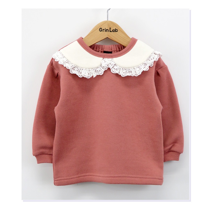 キッズ トレーナー 裏起毛 女の子 衿 フリル 子供服 長袖 トップス ( 80-130cm )【 GrinLab グリンラボ 】 ガールズ かわいい 冬服 スウェット ベビー服 80 90 95 100 110 120 130 