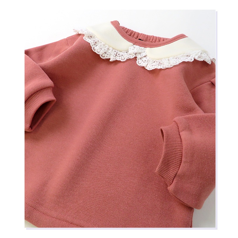 キッズ トレーナー 裏起毛 女の子 衿 フリル 子供服 長袖 トップス ( 80-130cm )【 GrinLab グリンラボ 】 ガールズ かわいい 冬服 スウェット ベビー服 80 90 95 100 110 120 130 