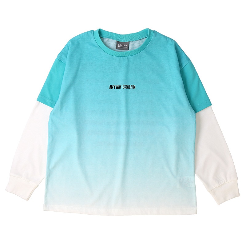 ロングTシャツ ロンT レイヤード風 重ね着風 子供服 男の子 小学生 中学生 ファッション キッズ ジュニア トップス 長袖 プリントTシャツ 女の子 カットソー 天竺 フロントプリント バックプリント ストリート スケート 大人っぽい ダンス スポーツ 130 140 150 160 秋服