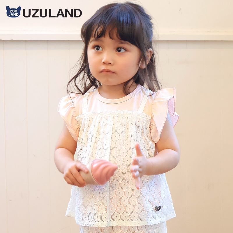 レースキャミ重ね着風Tシャツ【Uzulandウズランド】