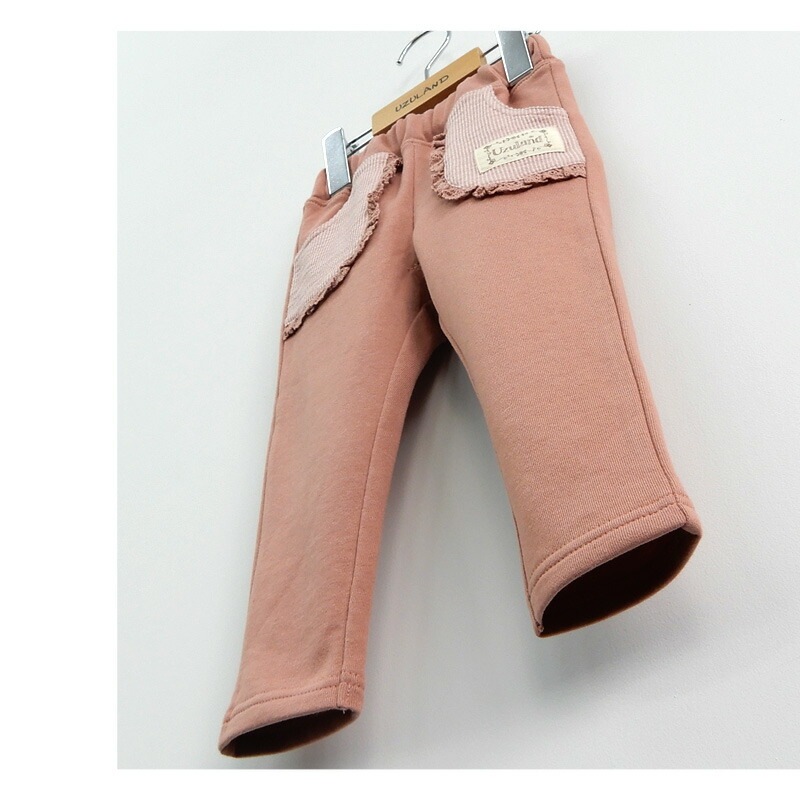 子供服 ボトムス パンツ 女の子 デザイン ポケット ロングパンツ ( 80-130cm )【 Uzuland ウズランド 】 キッズ ベビー おしゃれ かわいい 可愛い 二次加工 切替 女子 女児 こども服 ベビー服 秋 春