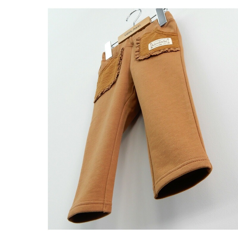 子供服 ボトムス パンツ 女の子 デザイン ポケット ロングパンツ ( 80-130cm )【 Uzuland ウズランド 】 キッズ ベビー おしゃれ かわいい 可愛い 二次加工 切替 女子 女児 こども服 ベビー服 秋 春