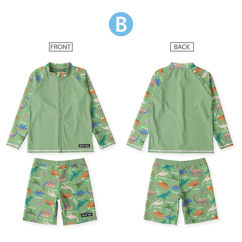 【送料無料】水着 セット キッズ 男の子 スイムウェア 2点セット ( 100-130cm ) 子供 スイムパンツ ラッシュガード 長袖  ボーイズ セットアップ 可愛い 男児 コーディネート スイムセット スイムグッズ お揃い 夏 プール 海 海水浴 スイミング