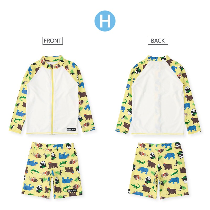 【送料無料】水着 セット キッズ 男の子 スイムウェア 2点セット ( 100-130cm ) 子供 スイムパンツ ラッシュガード 長袖  ボーイズ セットアップ 可愛い 男児 コーディネート スイムセット スイムグッズ お揃い 夏 プール 海 海水浴 スイミング