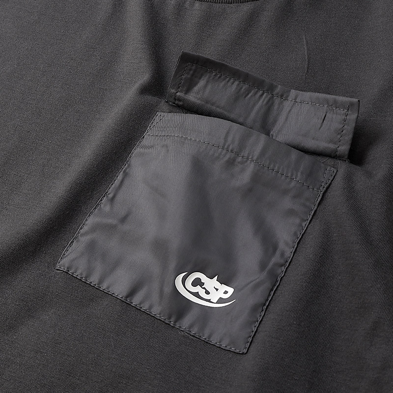 ロングTシャツ ロンT 袖プリント 胸ポケット付き 子供服 男の子 小学生 中学生 ファッション キッズ ジュニア トップス 長袖 プリントTシャツ 女の子 カットソー 天竺 ストリート スケート 大人っぽい ダンス スポーツ チャコール グレー ブラック 130 140 150 160 秋服