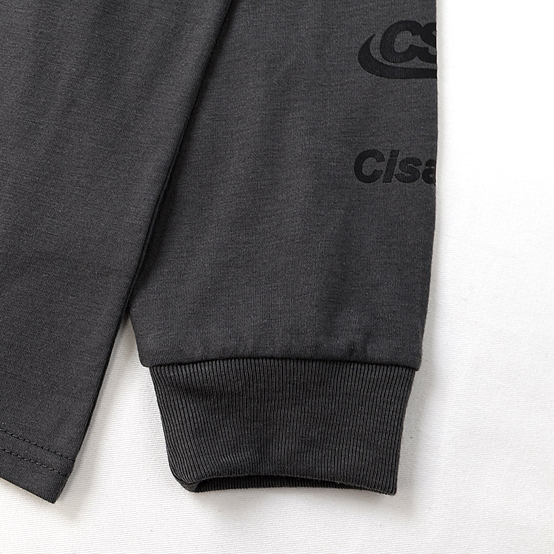 ロングTシャツ ロンT 袖プリント 胸ポケット付き 子供服 男の子 小学生 中学生 ファッション キッズ ジュニア トップス 長袖 プリントTシャツ 女の子 カットソー 天竺 ストリート スケート 大人っぽい ダンス スポーツ チャコール グレー ブラック 130 140 150 160 秋服