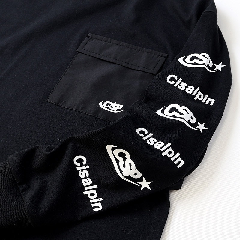 ロングTシャツ ロンT 袖プリント 胸ポケット付き 子供服 男の子 小学生 中学生 ファッション キッズ ジュニア トップス 長袖 プリントTシャツ 女の子 カットソー 天竺 ストリート スケート 大人っぽい ダンス スポーツ チャコール グレー ブラック 130 140 150 160 秋服