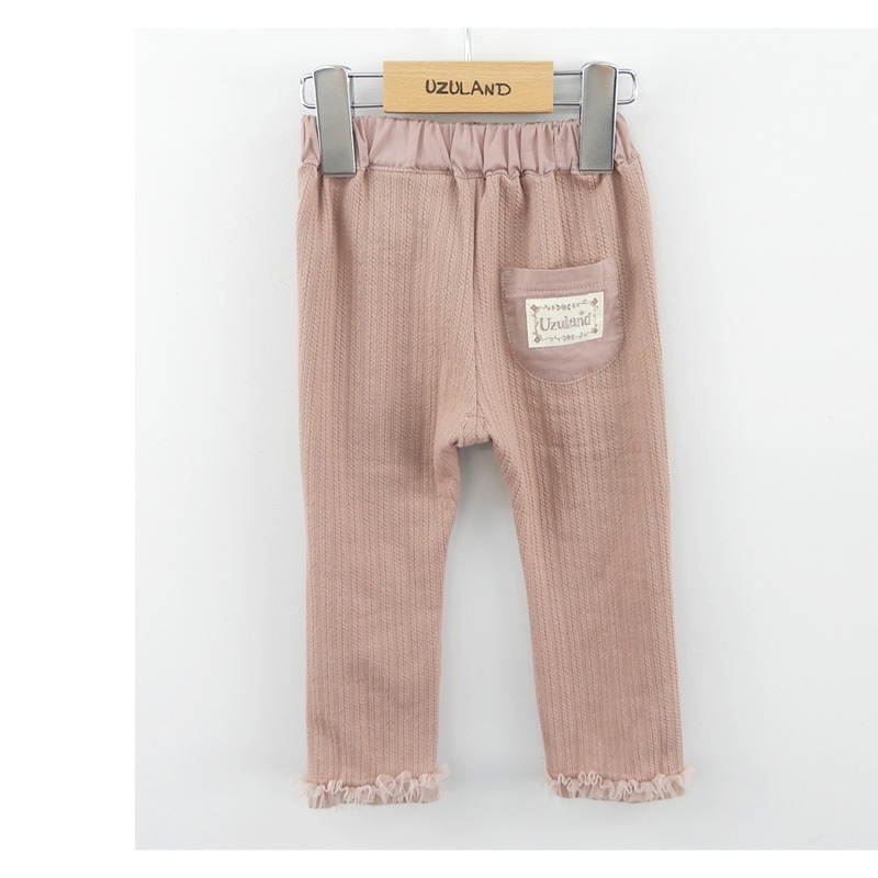 子供 レギンス ウズランド 裾フリル 長丈 レギンス(80-130cm)【Uzuland】 キッズ ベビー おしゃれ かわいい 二次加工 切替 女の子 女児 こども服 ベビー服 秋 ガールズ ブランド ファッション