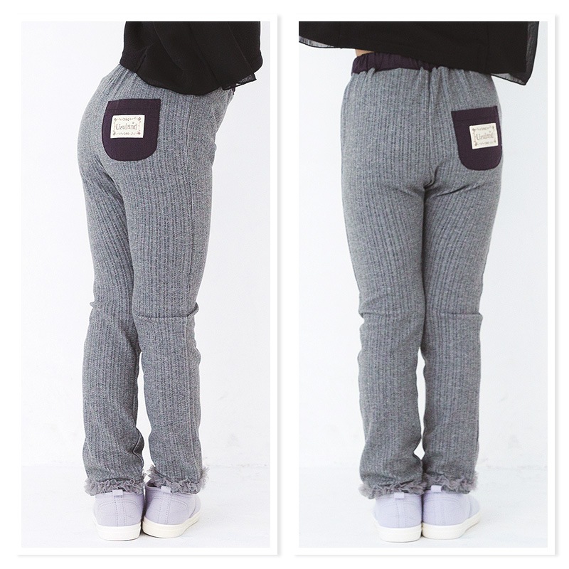 子供 レギンス ウズランド 裾フリル 長丈 レギンス(80-130cm)【Uzuland】 キッズ ベビー おしゃれ かわいい 二次加工 切替 女の子 女児 こども服 ベビー服 秋 ガールズ ブランド ファッション