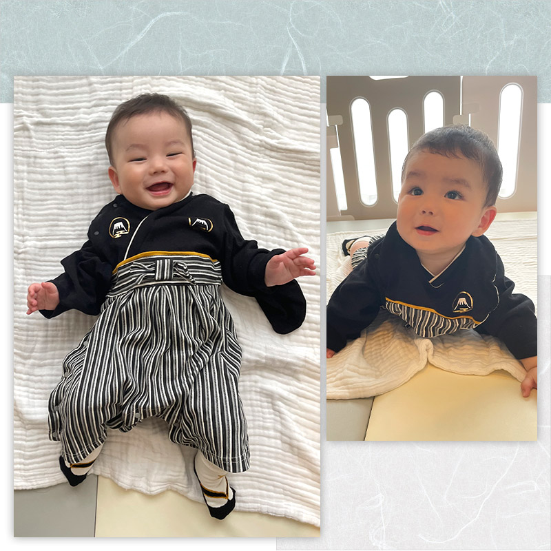 【 袴ロンパース スタイ ソックス 3点セット 】 はかまロンパース 和服 和装 80 男の子 女の子 ひなまつり ひな祭り お雛様 新生児 赤ちゃん ベビー 和柄 かわいい 富士山 花 縞模様 はな お正月 お食い初め 百日祝い 100日祝い 七五三 出産祝い 袴オール ギフト