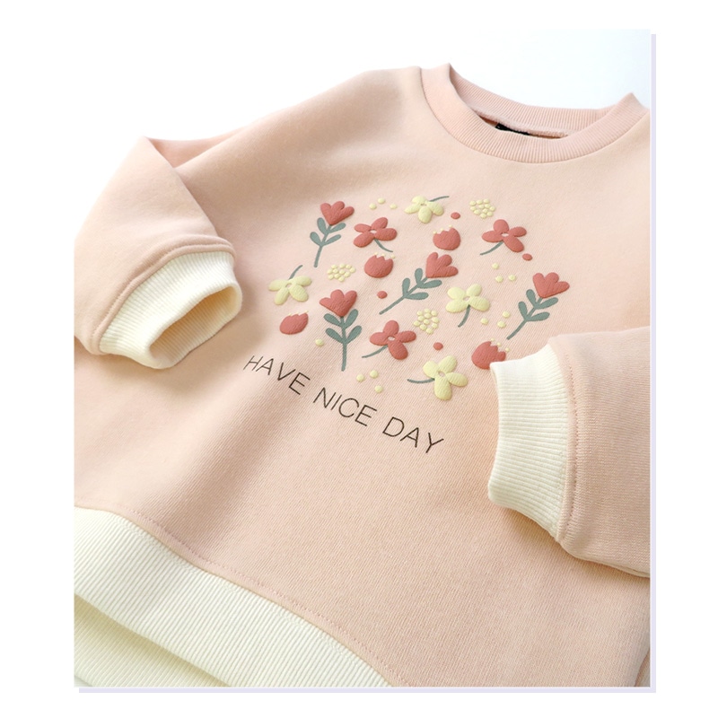 キッズ トレーナー 裏起毛 女の子 フラワー 子供服 長袖 トップス ( 80-130cm )【 GrinLab グリンラボ 】 ガールズ かわいい 花柄 冬服 スウェット ベビー服 80 90 95 100 110 120 130 
