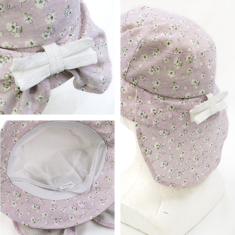 帽子 キッズ 女の子 子供 幼児 日焼け防止 ハット UV対策 子供帽子 2way 日除けリボン レースハット【 UZULAND ウズランド 】 サンハット UVカット 花 イチゴ リボン かわいい ピンク アイボリー バケットハット キャップ 熱中症対策